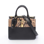 Louis Vuitton Handbag City Steamer Mini Noir 2-Way Leather Exotic Cles the