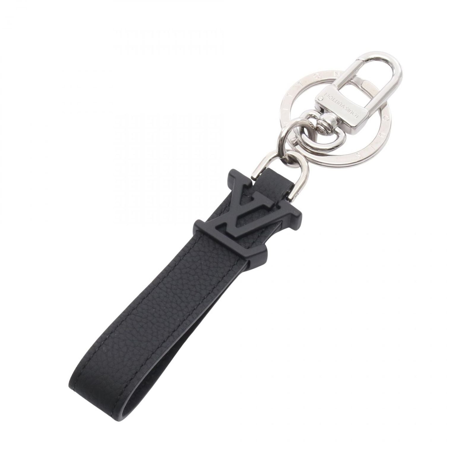 Louis Vuitton Charm Dragonne Noir Leather Key Holder Aerogram