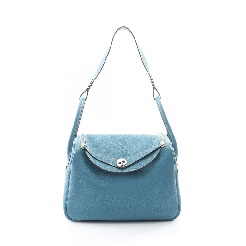 Hermes Shoulder Bag Lindy 30 Blue Jean Leather