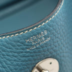 Hermes Shoulder Bag Lindy 30 Blue Jean Leather — view 4