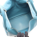 Hermes Shoulder Bag Lindy 30 Blue Jean Leather — view 3