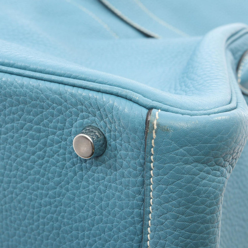 Hermes Shoulder Bag Lindy 30 Blue Jean Leather — view 9
