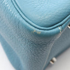 Hermes Shoulder Bag Lindy 30 Blue Jean Leather — view 8