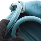 Hermes Shoulder Bag Lindy 30 Blue Jean Leather — view 7