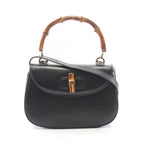 Gucci Handbag Bamboo 2-Way Black Leather Shoulder