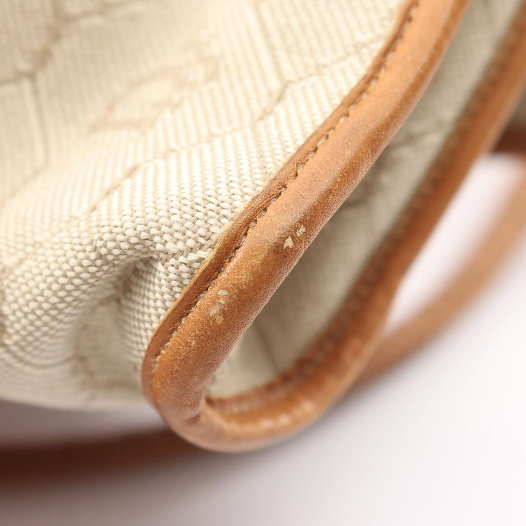 Dior Shoulder Bag Honeycomb Beige Canvas Leather — view 5