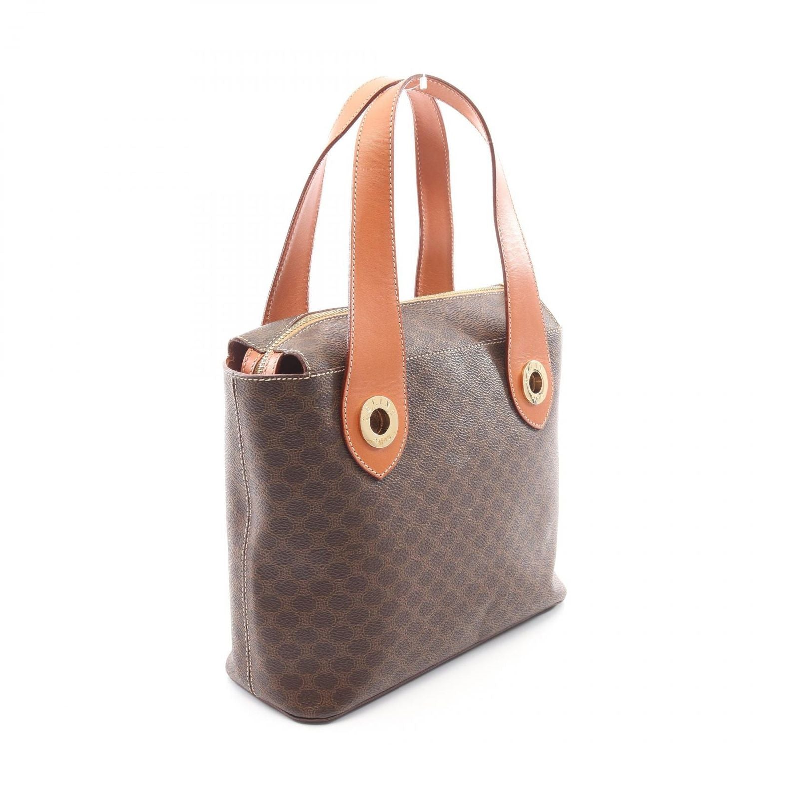 Celine Handbag Macadam Brown Canvas Leather — view 2