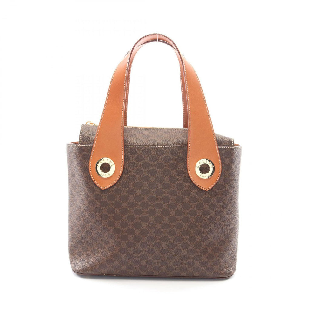 Celine Handbag Macadam Brown Canvas Leather