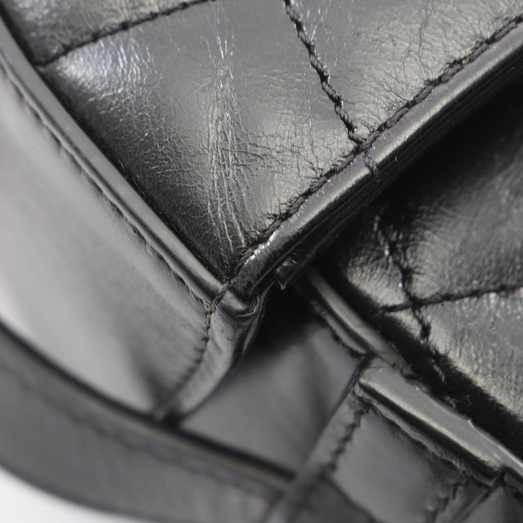 Chanel Shoulder Bag Quilted Round 2-Way Black Leather Chain — view 6