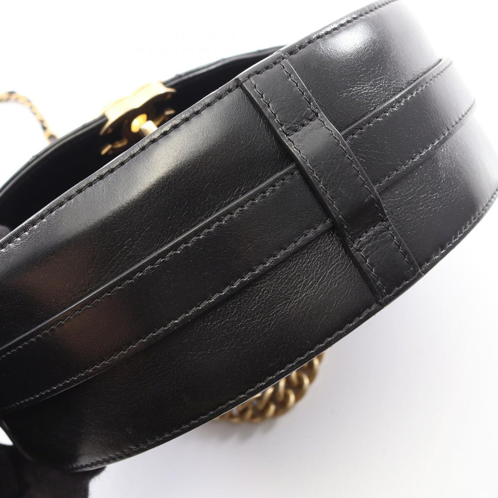 Chanel Shoulder Bag Quilted Round 2-Way Black Leather Chain — view 7