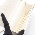 Chanel Shoulder Bag Quilted White Leather Chain Wallet — view 3