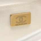 Chanel Shoulder Bag Quilted White Leather Chain Wallet — view 5