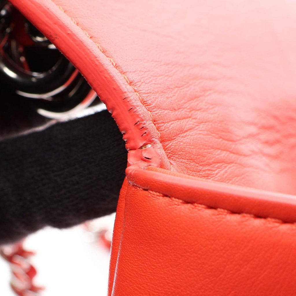 Chanel Shoulder Bag Quilted Top Handle 2-Way Red Leather Chain — view 8