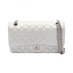 Chanel Shoulder Bag 2.55 Quilted Mademoiselle Chain Silver Leather Double Flap