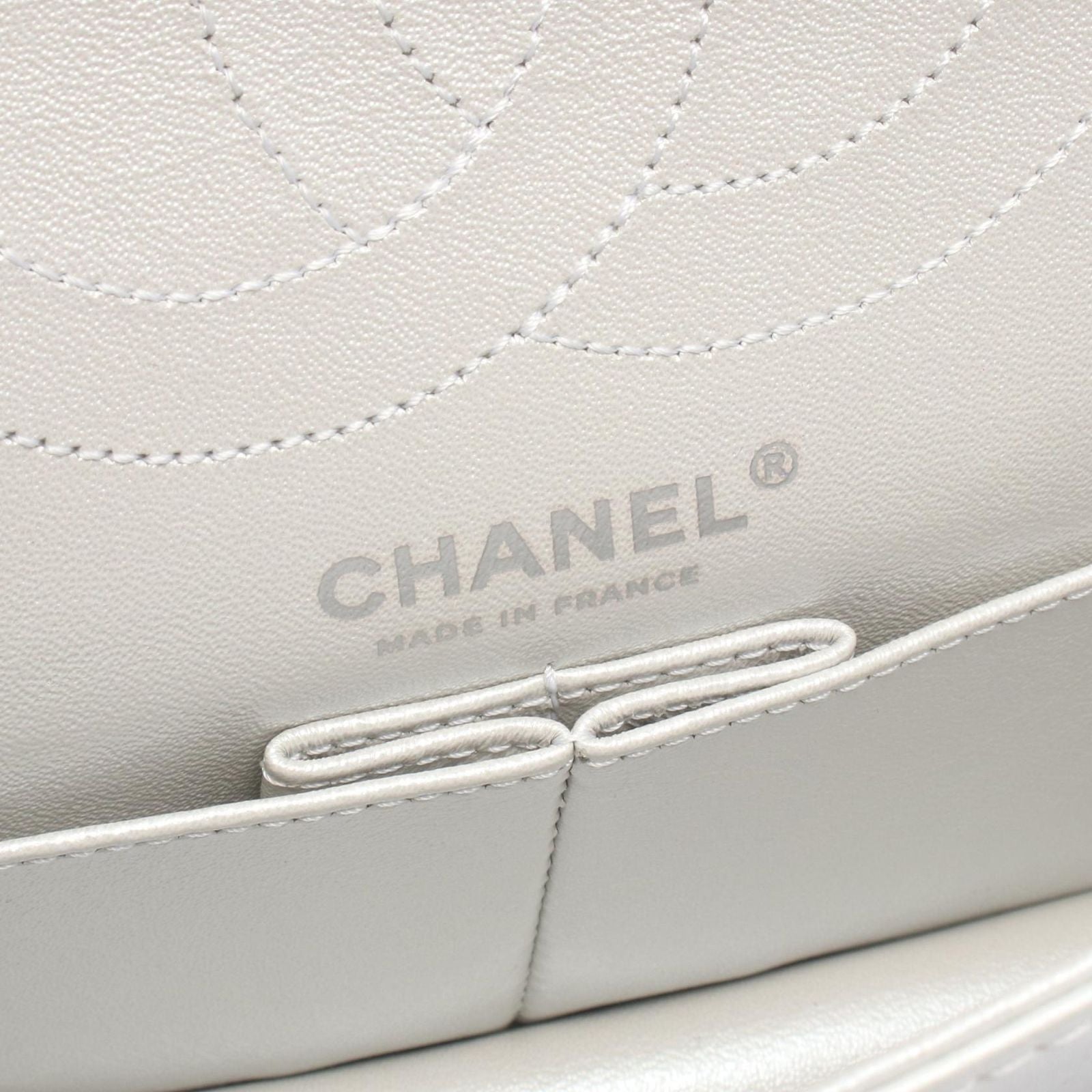 Chanel Shoulder Bag 2.55 Quilted Mademoiselle Chain Silver Leather Double Flap — view 4