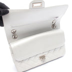 Chanel Shoulder Bag 2.55 Quilted Mademoiselle Chain Silver Leather Double Flap — view 9