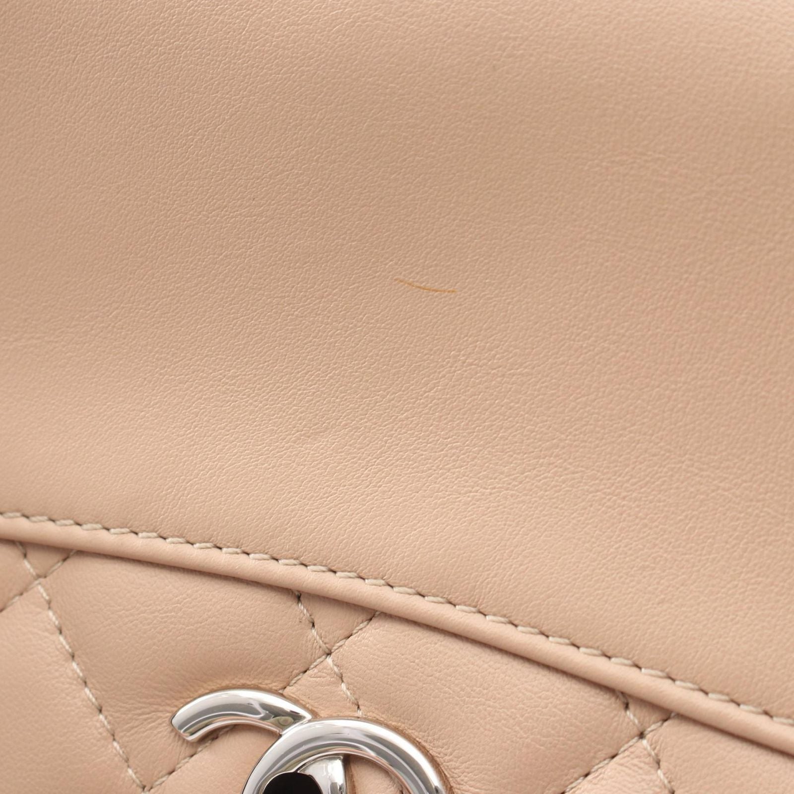 Chanel Shoulder Bag Quilted Milk Tea Lambskin Chain — view 7