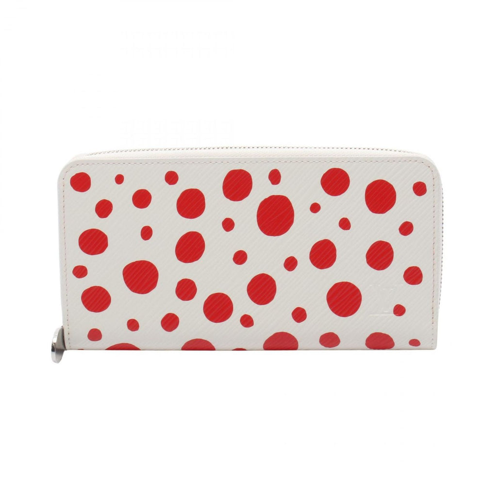 Louis Vuitton Round Wallet LV YK Zippy White Rouge Leather