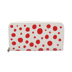 Louis Vuitton Round Wallet LV YK Zippy White Rouge Leather Yayoi Kusama