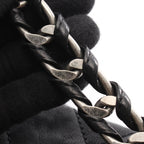 Chanel Shoulder Bag Quilted Antique Silver Black Caviar Leather Chain — view 9
