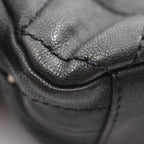 Chanel Shoulder Bag Quilted Antique Silver Black Caviar Leather Chain — view 6