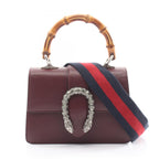 Gucci Handbag Dionysus Bamboo Rhinestone 2-Way Wine Leather