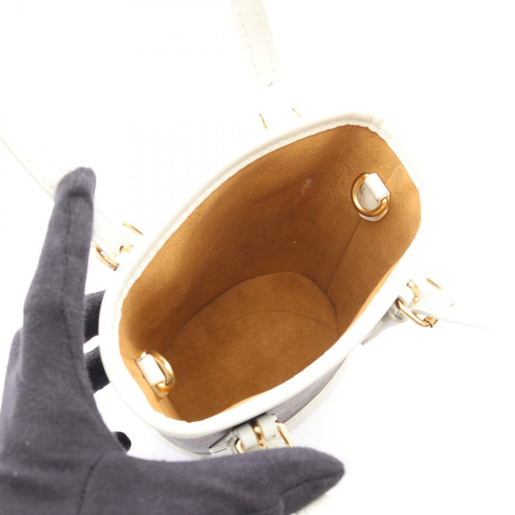 Louis Vuitton Handbag Nano Bucket 2-Way Blanc Canvas Leather — view 3