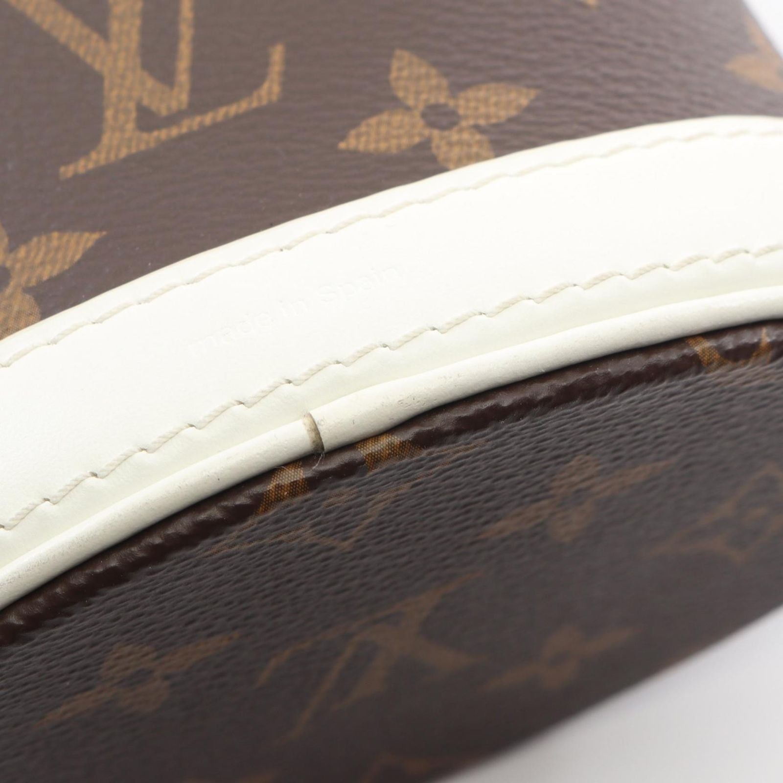 Louis Vuitton Handbag Nano Bucket 2-Way Blanc Canvas Leather — view 7