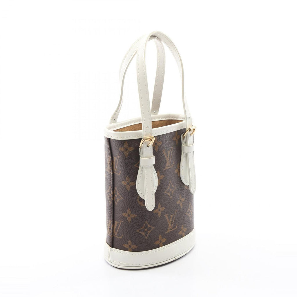 Louis Vuitton Handbag Nano Bucket 2-Way Blanc Canvas Leather — view 2