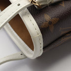 Louis Vuitton Handbag Nano Bucket 2-Way Blanc Canvas Leather — view 6