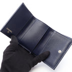 Chanel Trifold Wallet Classic Small Flap Quilted Navy Caviar Leather — view 3