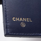 Chanel Trifold Wallet Classic Small Flap Quilted Navy Caviar Leather — view 6