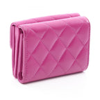 Chanel Trifold Wallet Classic Small Flap Quilted Purple Caviar Leather — view 2