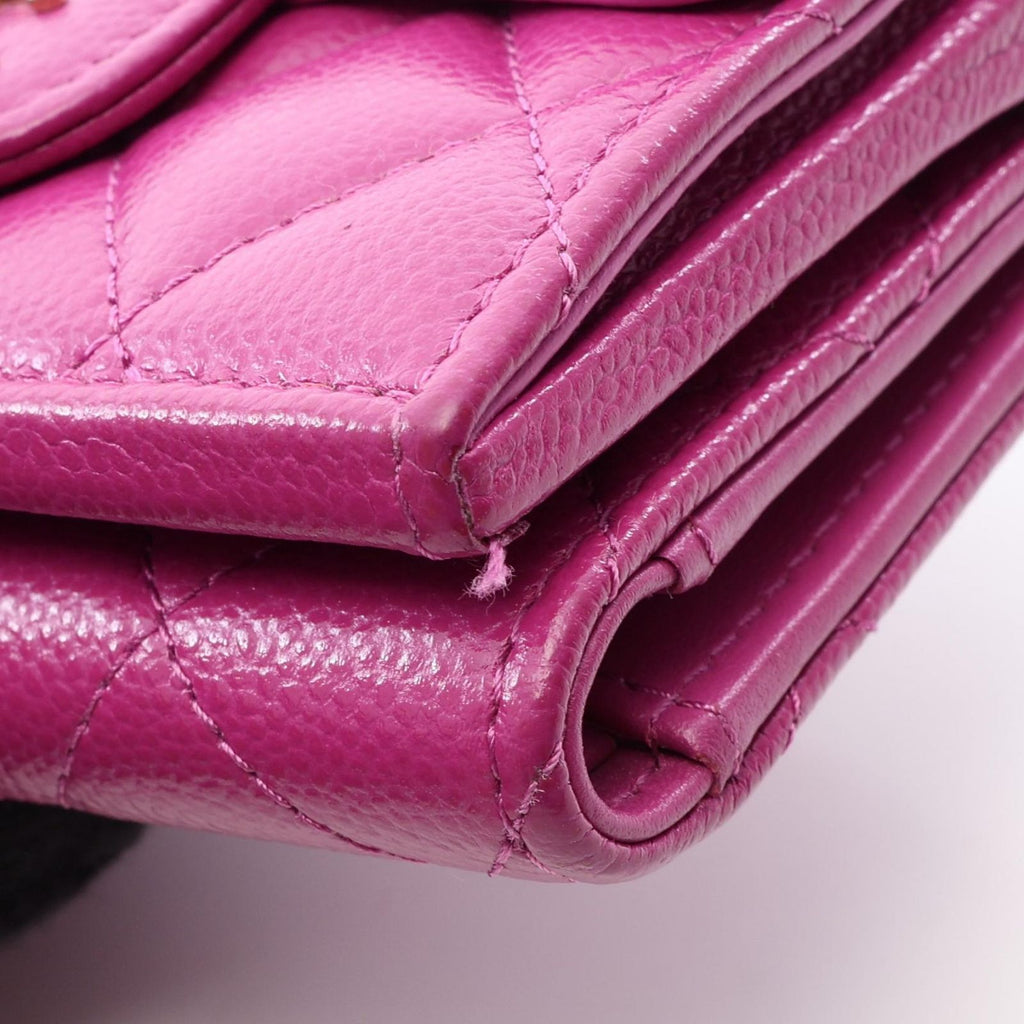 Chanel Trifold Wallet Classic Small Flap Quilted Purple Caviar Leather — view 8