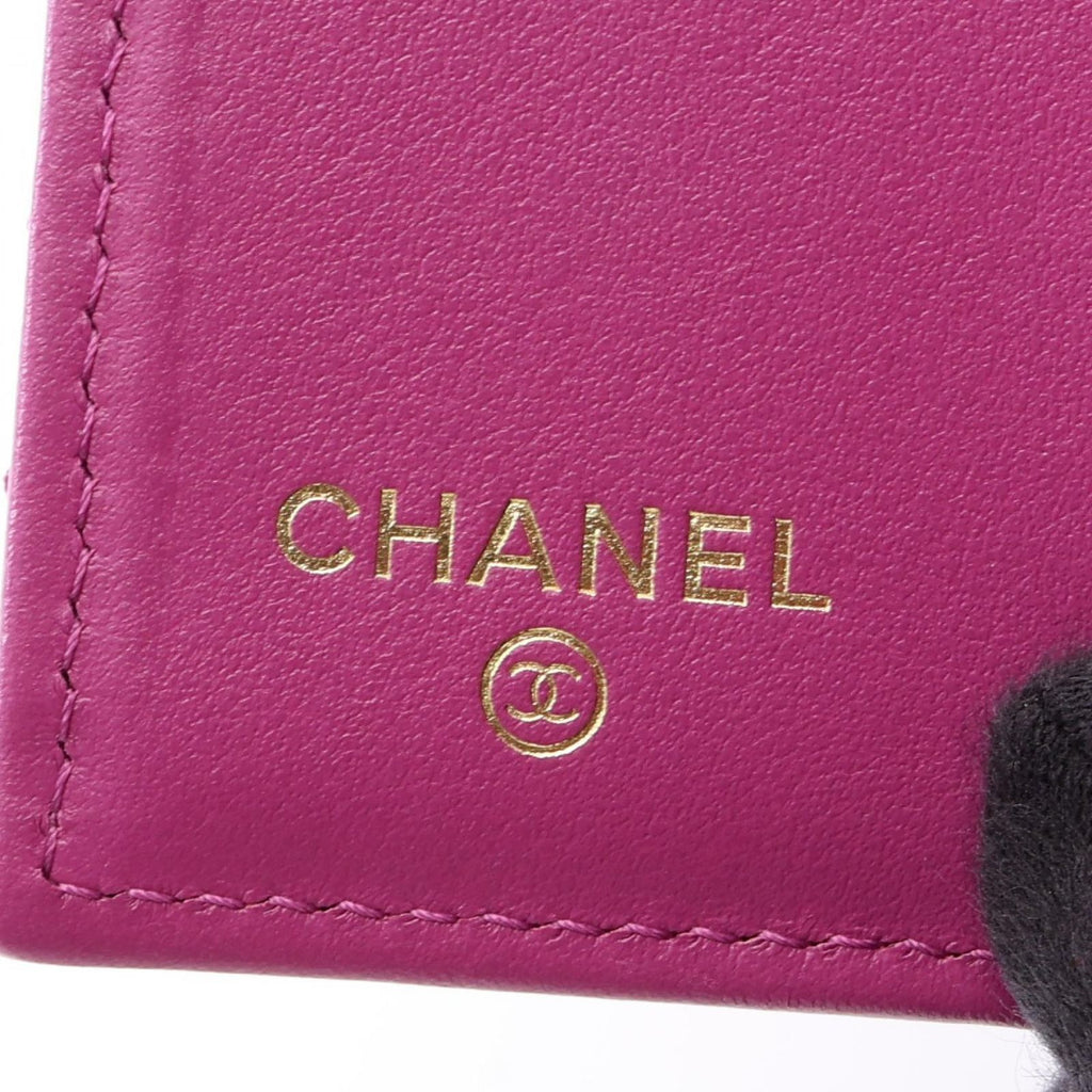 Chanel Trifold Wallet Classic Small Flap Quilted Purple Caviar Leather — view 6