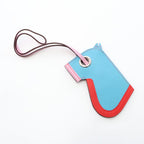 Hermes Charm Camaille Blue Mauve Sylvestre le Jucque Leather Keychain — view 2