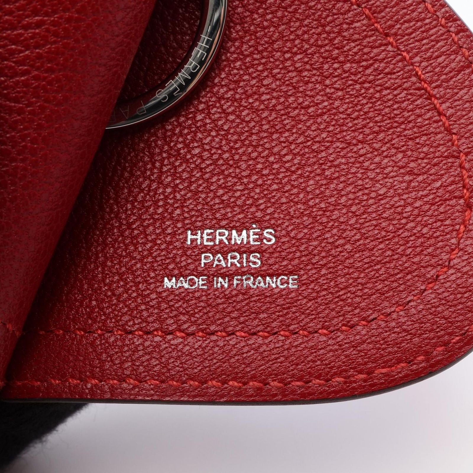 Hermes Charm Camaille Blue Mauve Sylvestre le Jucque Leather Keychain — view 3