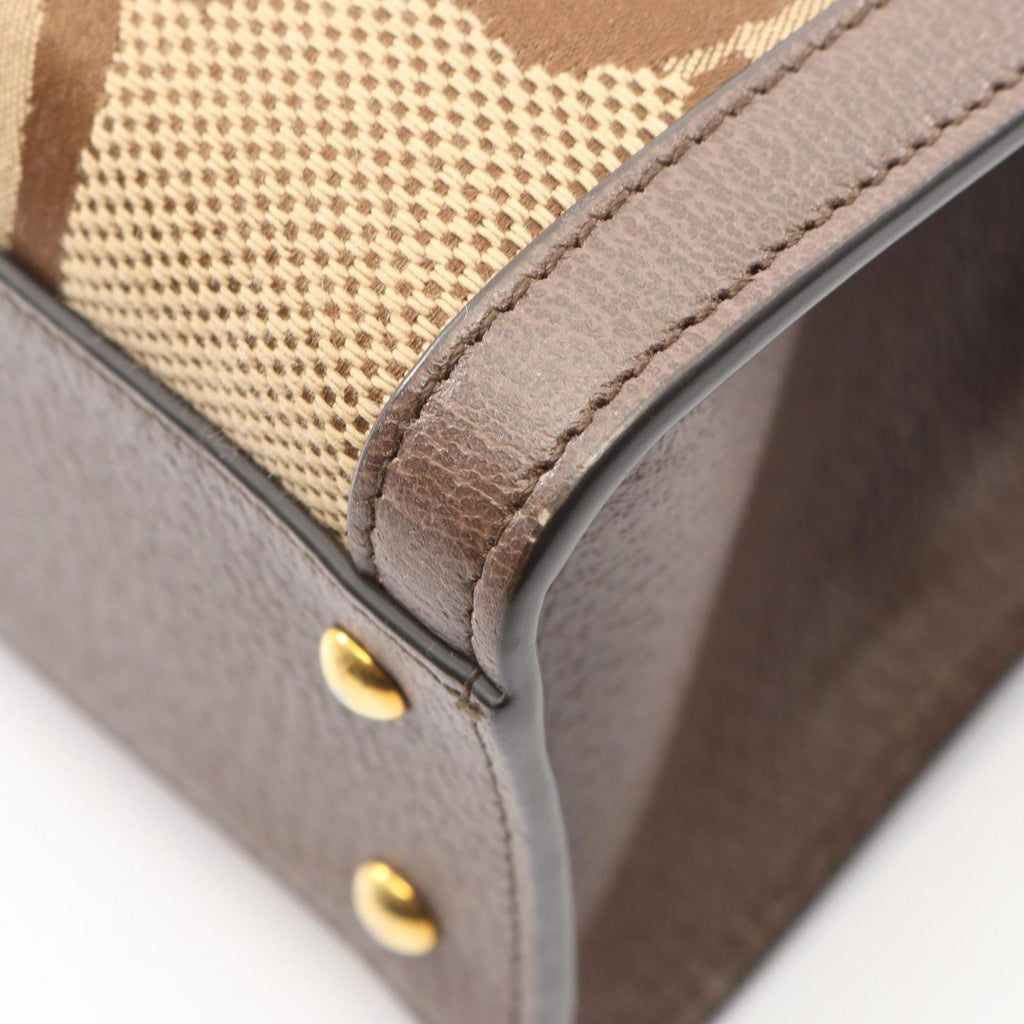 Gucci Handbag Diana Jumbo GG 2-Way Beige Dark Brown Canvas Leather Small — view 7