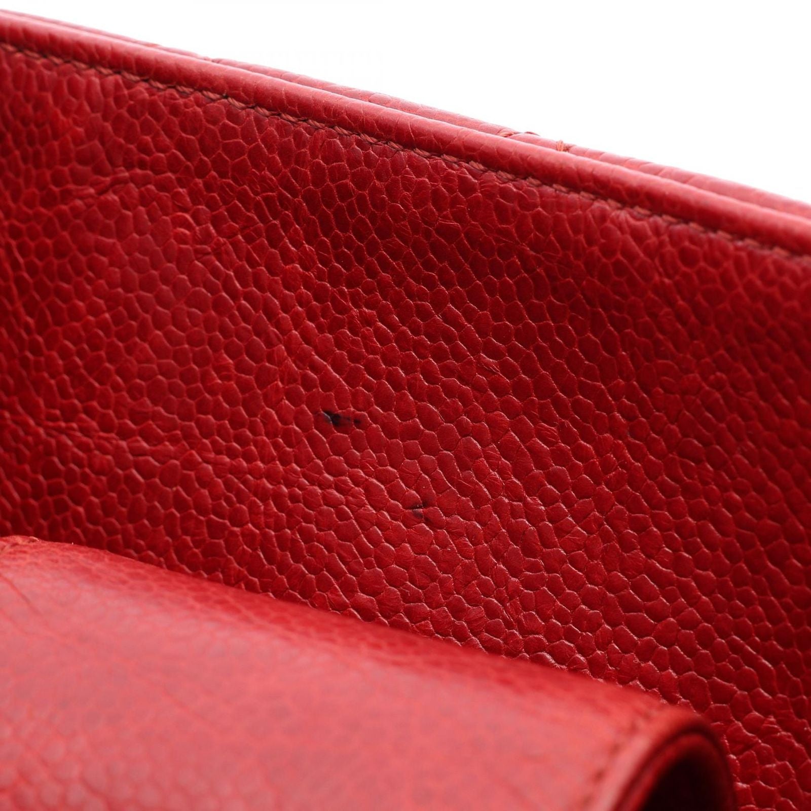 Chanel Tote Quilted Red Caviar Leather Chain — view 7