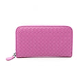 Bottega Veneta Round Wallet Intrecciato Purple Leather