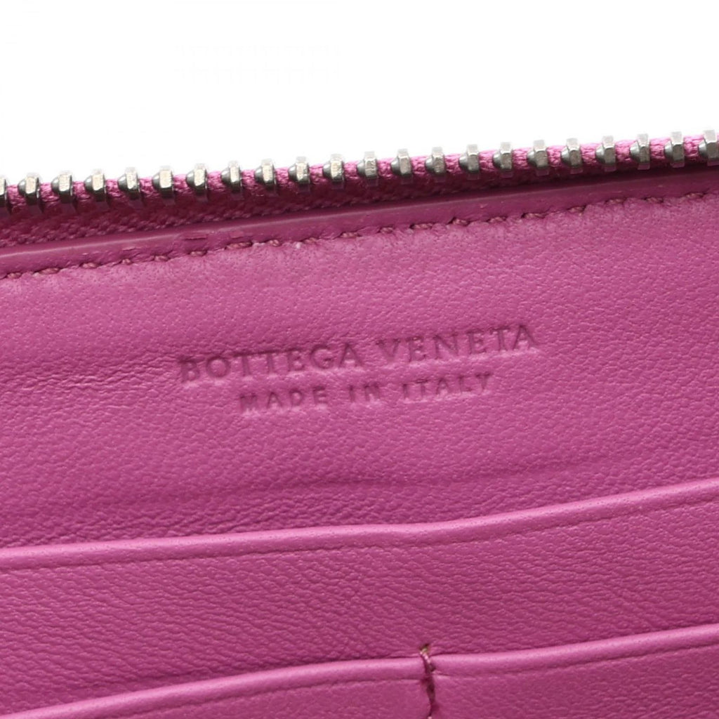 Bottega Veneta Round Wallet Intrecciato Purple Leather — view 4