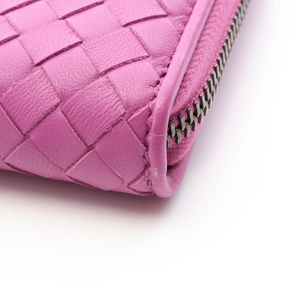 Bottega Veneta Round Wallet Intrecciato Purple Leather — view 5