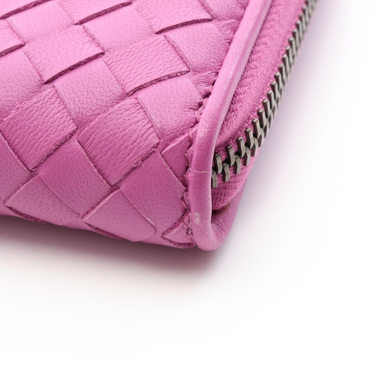 Bottega Veneta Round Wallet Intrecciato Purple Leather — view 5