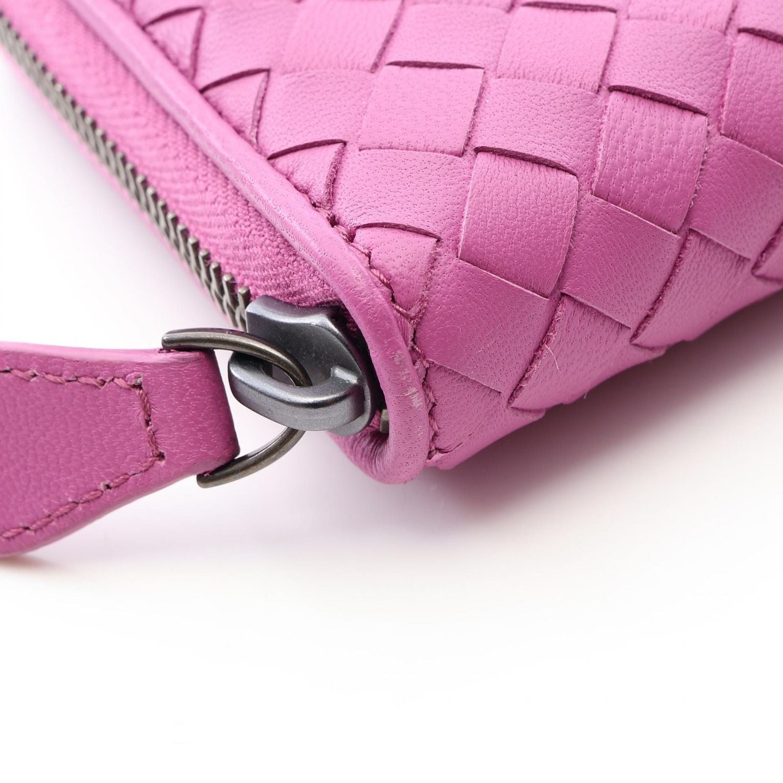 Bottega Veneta Round Wallet Intrecciato Purple Leather — view 6