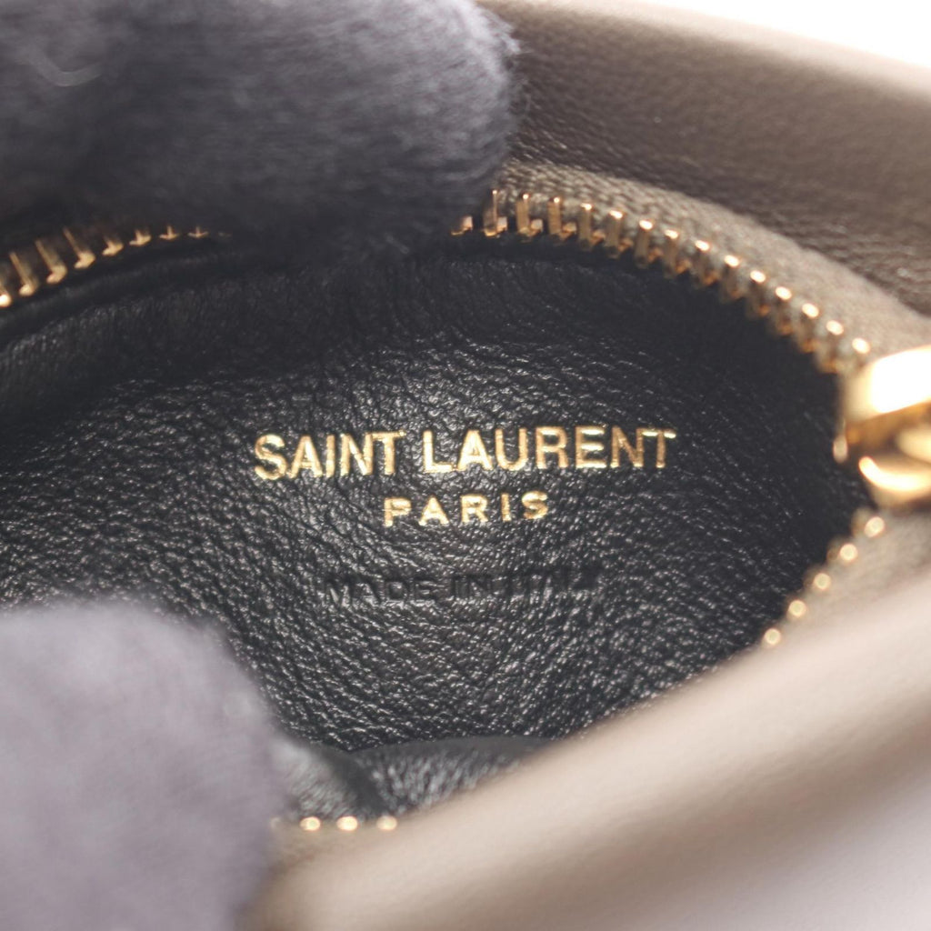 Saint Laurent Paris Coin Case Calypso Dark Khaki Leather — view 4