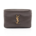 Saint Laurent Paris Coin Case Calypso Dark Khaki Leather