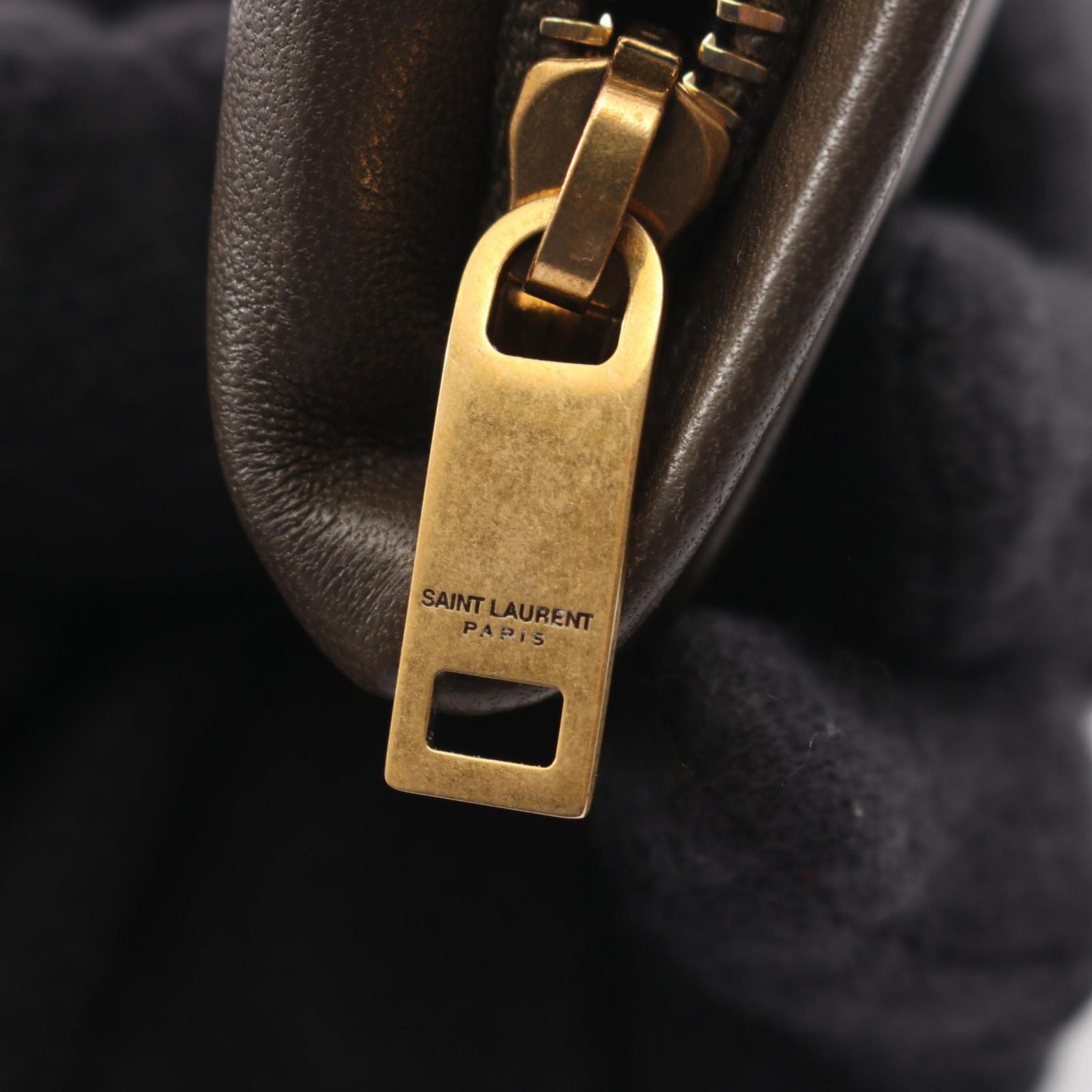 Saint Laurent Paris Coin Case Calypso Dark Khaki Leather — view 6