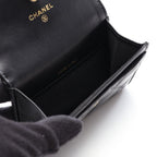 Chanel Card Case Quilted Black Lambskin — view 3