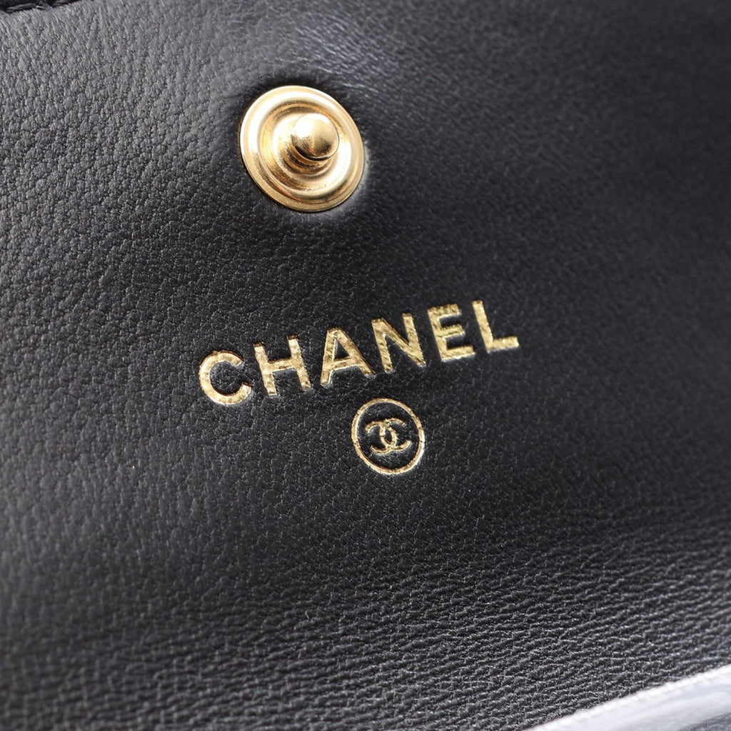 Chanel Card Case Quilted Black Lambskin — view 4