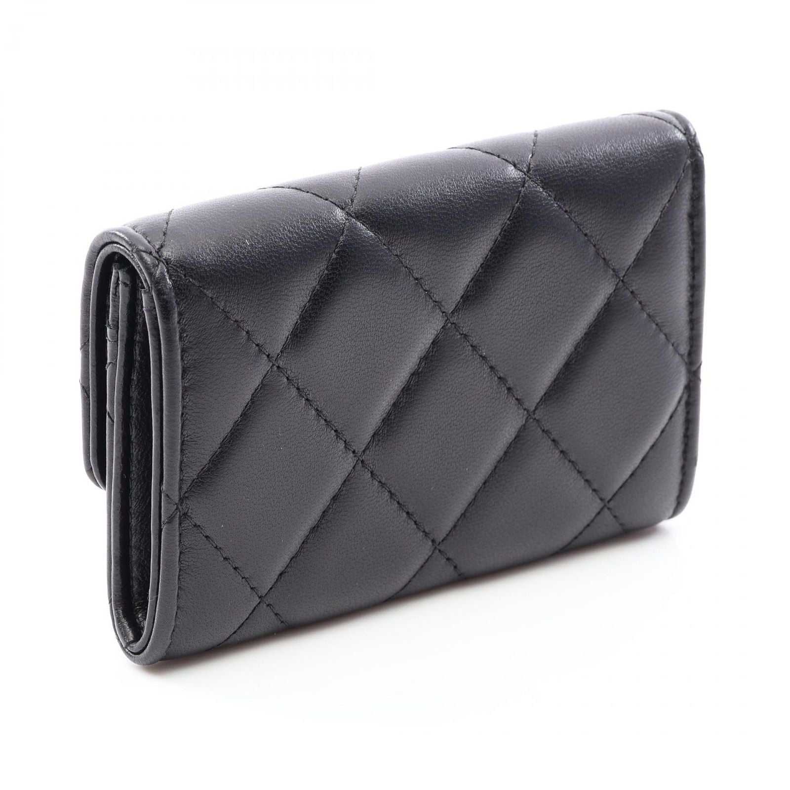 Chanel Card Case Quilted Black Lambskin — view 2